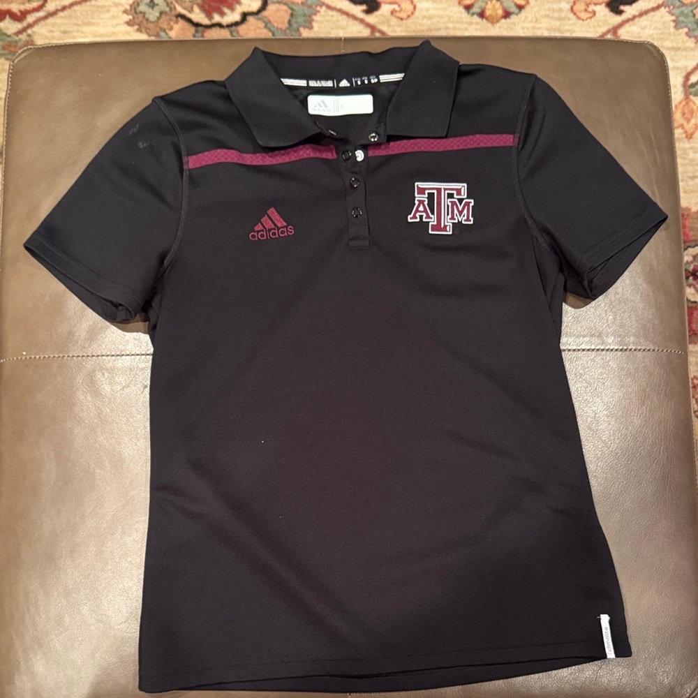 Adidas Women's Texas A&M Aggies Black and Maroon Polo Shirt